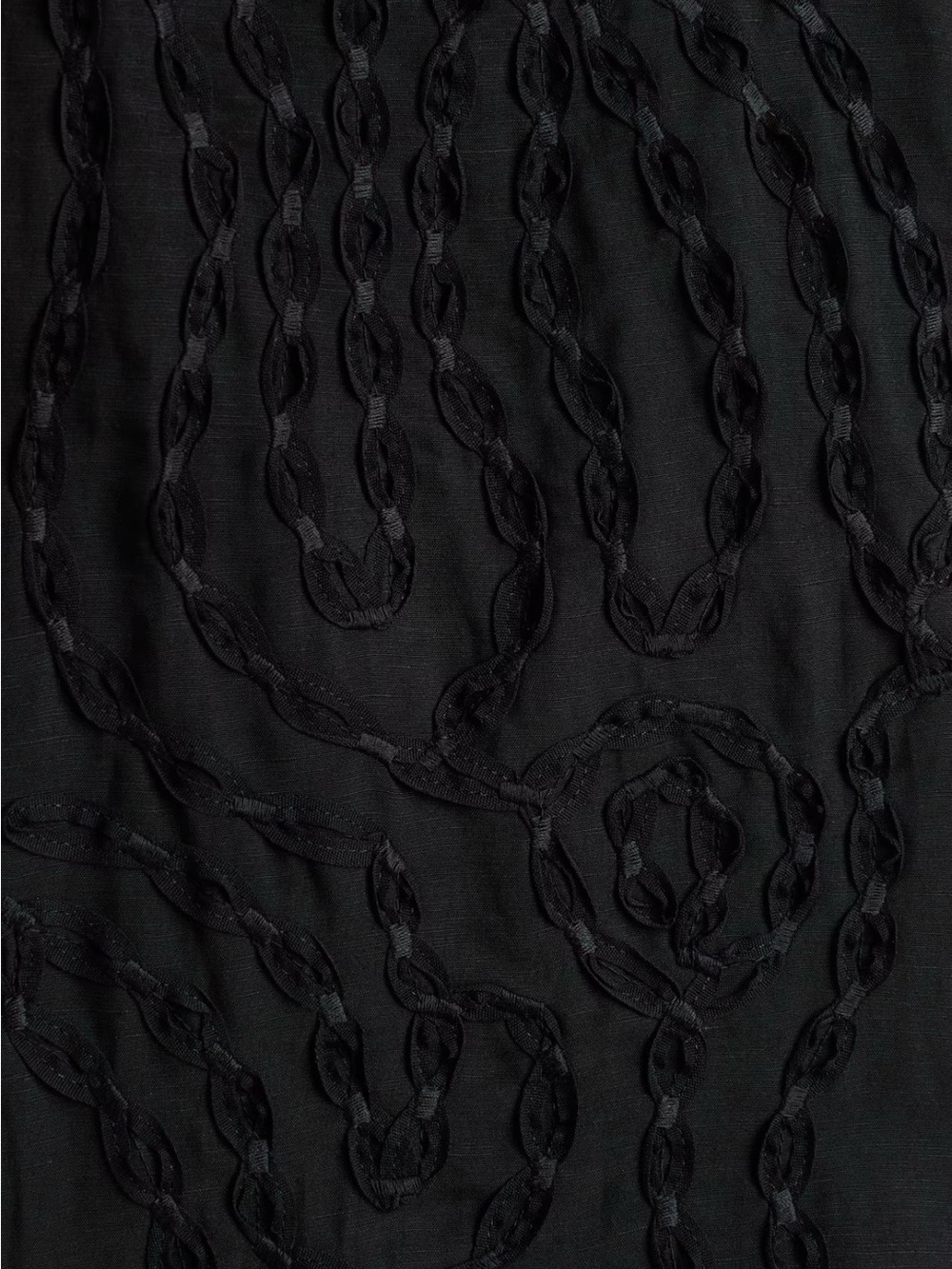 NWT Linen-Blend Blouse with Embroidery on Sleeve Oversized (black) Sz Medium - Picture 7 of 7